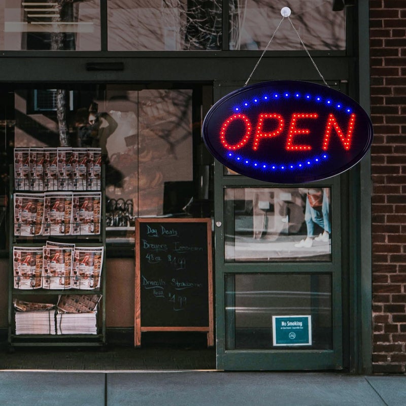KEBE LED Open Sign, 23" x 14" Large High Visibility Advertisement Board Bright Electric Display Sign Flashing Light for Walls Business Window Bar Shop Hotel - Image 3